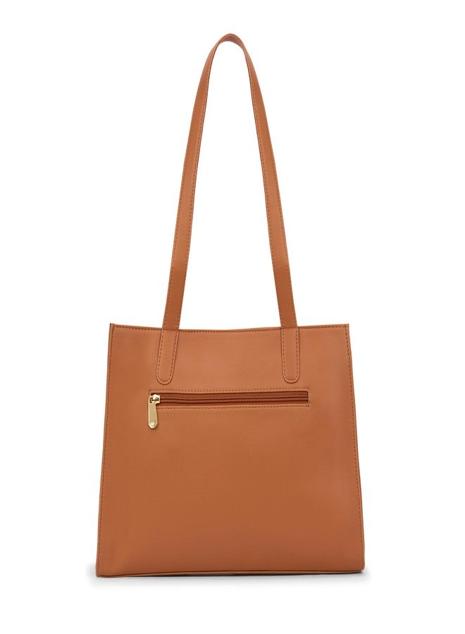 Caprese Tarry Medium Tote Bag for Women | Fits Up to 16 Inch Laptop | Stylish, Durable, Multi-Compartment Design for Work, Travel, Shopping | Comfortable Straps Shoulder and Handheld Bag (Tan) - Image 5