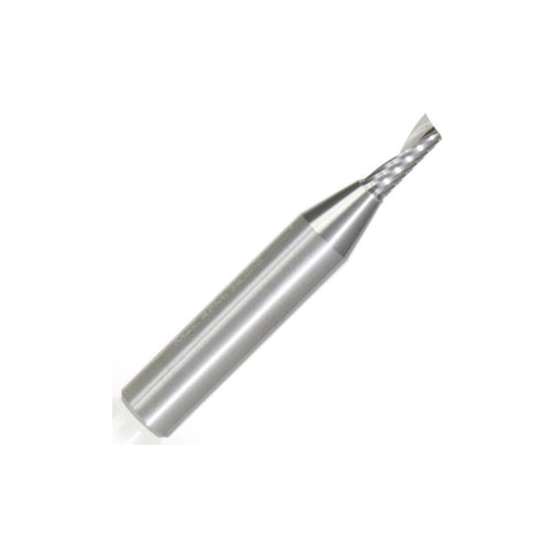 Amana Tool 51373 SC Spiral O Single Flute, Aluminum Cutting 1/8 D x 5/16 CH x 1/4 SHK x 1-1/2 Inch Long Up-Cut Router Bit with Mirror Finish
