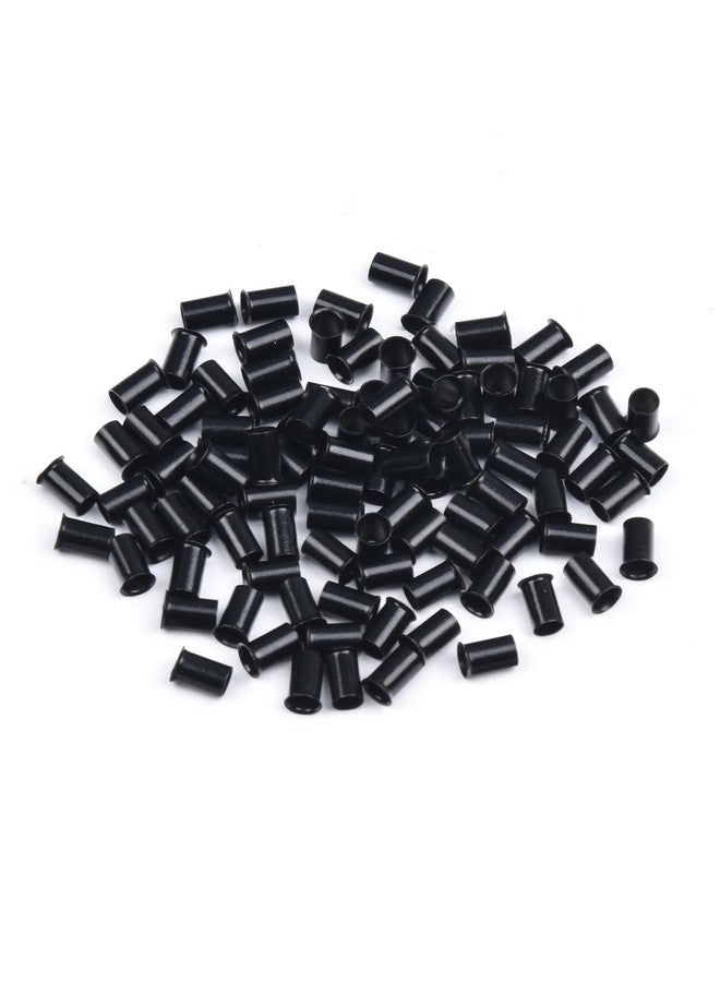 Vlasy Micro Rings Links Beads,3.4Mm Microlink Beads Non-Silicone Copper Tubes Microbead For Hair Feathers,I-Tip Hair Extensions (100Pcs, Black)  - Image 1