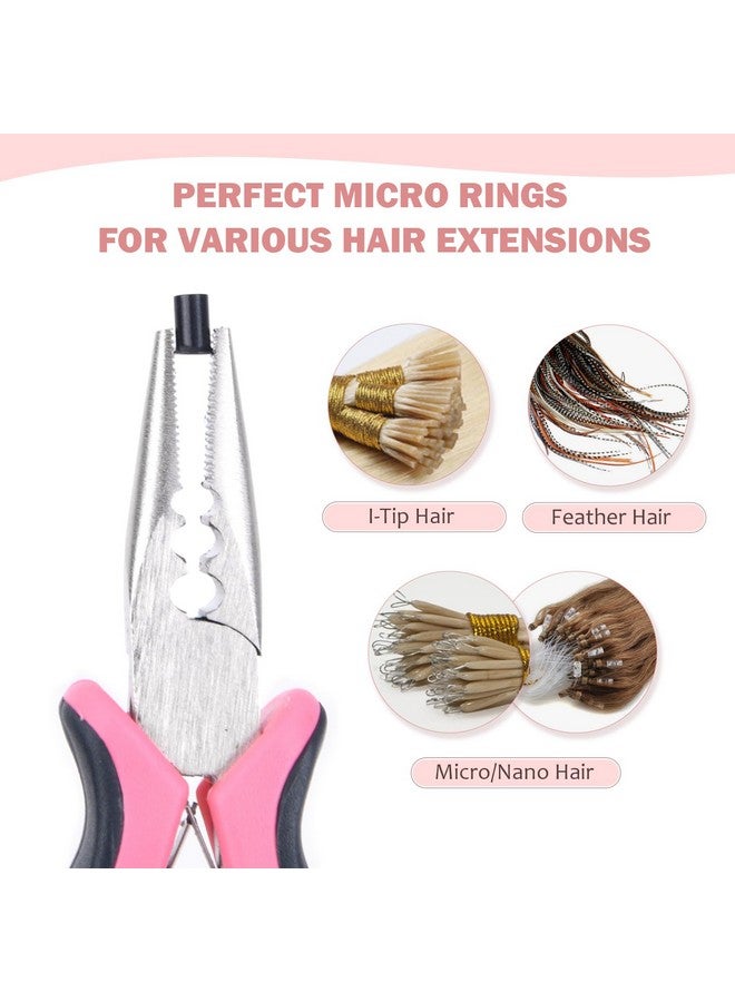 Vlasy Micro Rings Links Beads,3.4Mm Microlink Beads Non-Silicone Copper Tubes Microbead For Hair Feathers,I-Tip Hair Extensions (100Pcs, Black)  - Image 2
