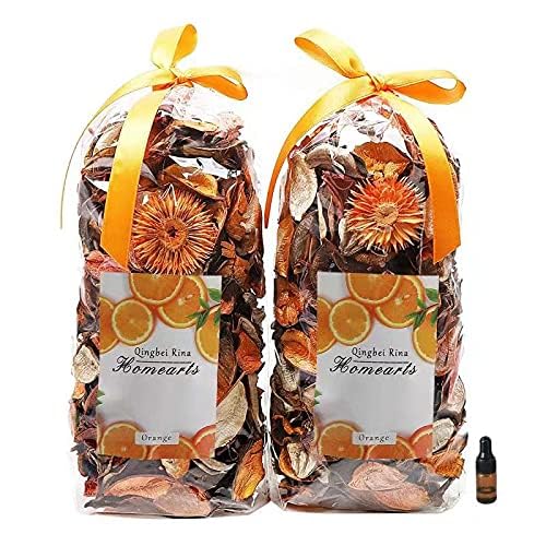 Qingbei Rina Fall Potpourri Bags,Orange Scented Potpourri Dried Flowers, Autumn Decorative Bowl Vase Filler,Home Fragrance,Harvest Farmhouse Bathroom Decor,8.4oz(Citrus) - Image 2