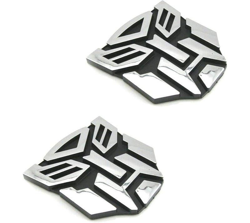 YARAKETA AVBT 2 PCS in Set Transformers Emblem - 3" Tall for Car Autobot Sticker Pair Chrome Finish PVC Auto Emblems  Car Accessories - Image 1