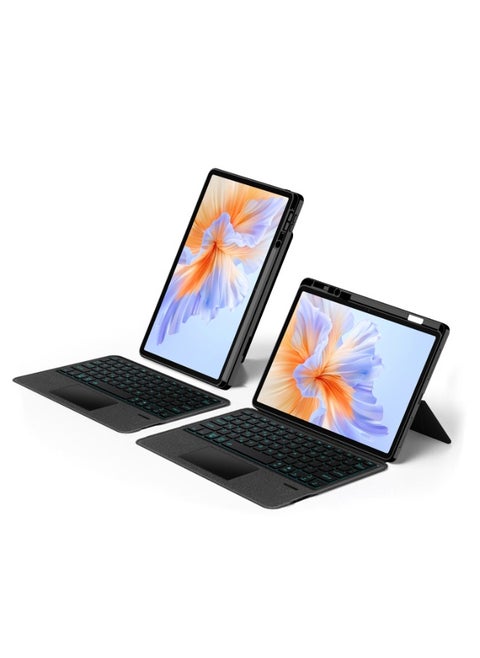 Split Keyboard Case Compatible with Honor Pad V9, Bluetooth Wireless Removable Keyboard with Smart Touchpad & Tablet Protective Cover with Pen Slot