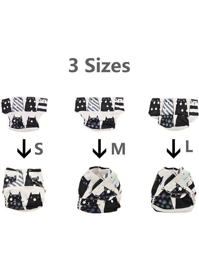 بيبي جول Babygoal Reusable Cloth Diapers for Girls, Adjustable Washable Nappy 6pcs+ 6pcs Microfiber Inserts+One Wet Bag - Image 5