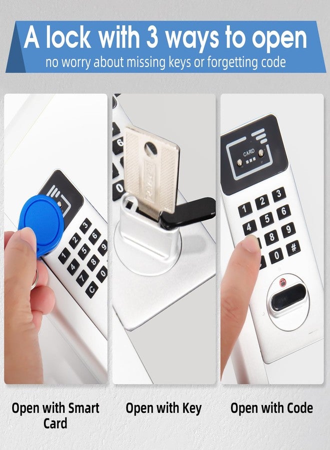 Lockbako 24 Slots Key Box Wall Mount with Code and Key, Key Lock Box with Combination, Key Storage Box with Key Hooks & Tags & Lables, 8.45" x 2.55" x 13" (Silver-Code Lock, 24 Keys) - Image 3