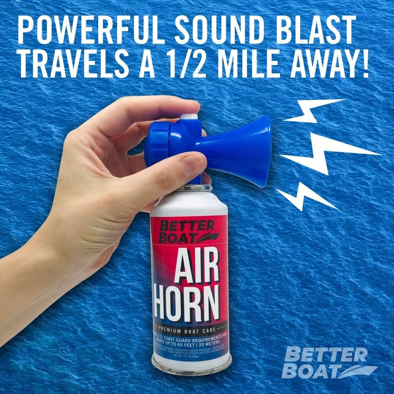Better Boat Large 3.5oz Marine Safety Air Horn, Very Loud Handheld Fog Horn, Compressed Can 3.5oz for Boating and Walking Safety - Image 4