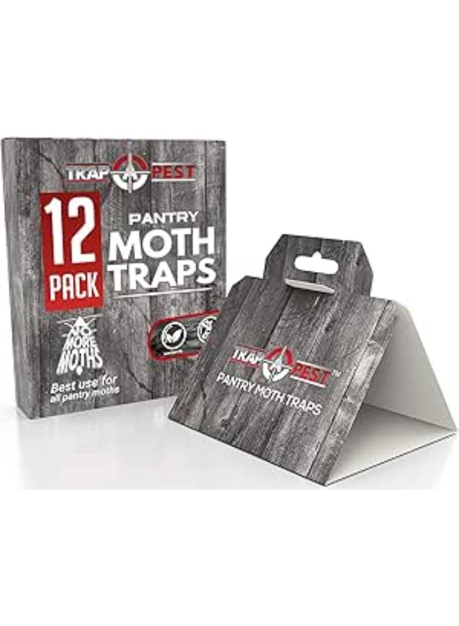 Trap a Pest 12 Pack Pantry Moth Traps - Safe and Effective for Food and Cupboard - Glue Traps with Pheromones for Pantry Moths - - Image 1
