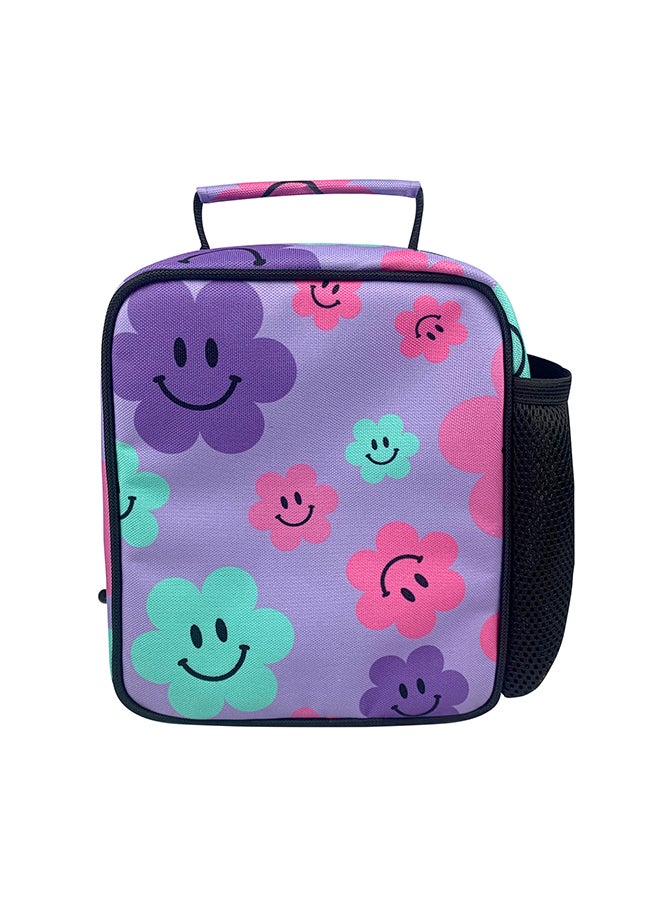 Hype Lunch Bag Insulated Purple Happy Flowers - Image 3
