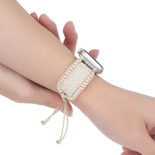 TERKOWQI Boho Nylon Band Compatible with Apple Watch 38mm 40mm 41mm 42mm 44mm 45mm 49mm, Adjustable Retro Bracelet Handmade Woven Braided Beaded Bohemian Strap for iWatch Series 9/8/SE/Ultra/7/6/5/4/3/2/1 - Image 5
