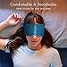 iCooBreeze 100 Natural Silk Eye Mask for Women Men Soft Pressureless Cooling Blackout Eye Covers for Sleeping Large Size Sleep Mask fits All Heads Adjustable 1PC Vivid Blue - Image 4