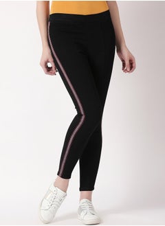 HIGH STAR Women Black Red Slim Fit Mid-Rise Clean Look Stretchable Jeans 