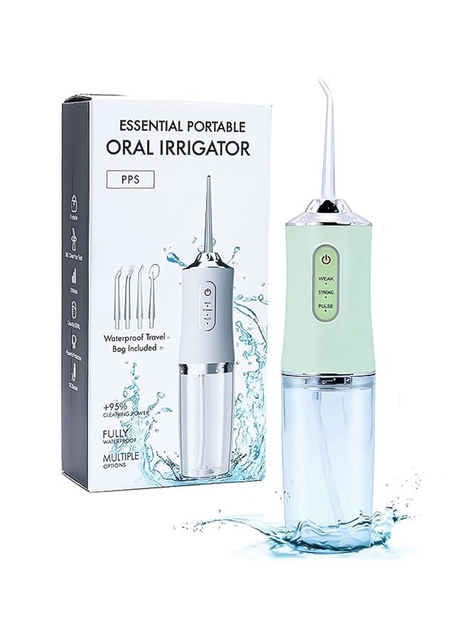 Cordless Water Flosser: 3 DIY modes & 4 Nuzzles, portable dental irrigator, suitable for braces, IPX7 waterproof H2O Flosser, 220ML tank, Electric Dental Oral Irrigator