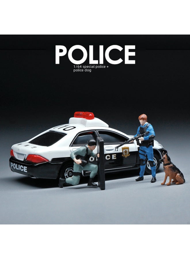 1/64 Scale Miniature Doll Model Toy Handheld Figurine Decorative Scene Prop Sandbox Companion Character-Color:Explosion Proof Shield Special Police-Green  - Image 4