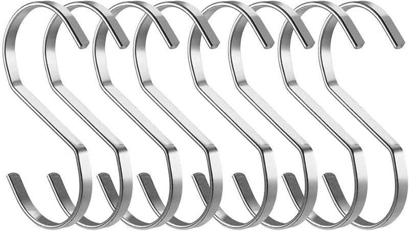 خطافات الألومنيوم متعددة الاستخدامات 8 قطع فضي 100x40x7 مم للمطبخ الحمام غرفة النوم المكتب - Image 2