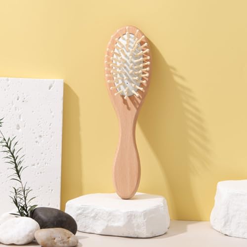 TONY STARK Wooden Hair Brush with Wooden Bristles | Toddler Paddle Detangling Brush for Kids | Suitable for Wet & Dry Hair - Image 1