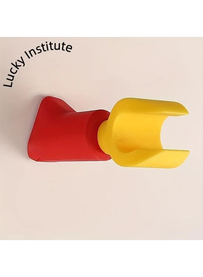 Red And Yellow Wall Mounted Hook Lockable Adhesive Screw Mount Organizer For Headphone Umbrella Hat - Image 1