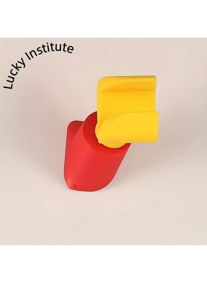 Red And Yellow Wall Mounted Hook Lockable Adhesive Screw Mount Organizer For Headphone Umbrella Hat - Image 3