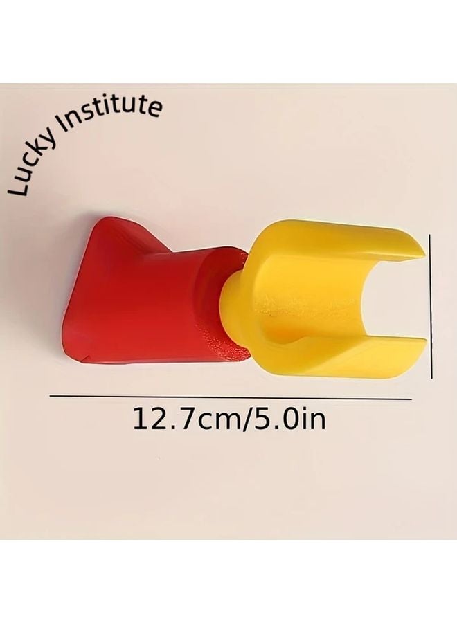 Red And Yellow Wall Mounted Hook Lockable Adhesive Screw Mount Organizer For Headphone Umbrella Hat - Image 4