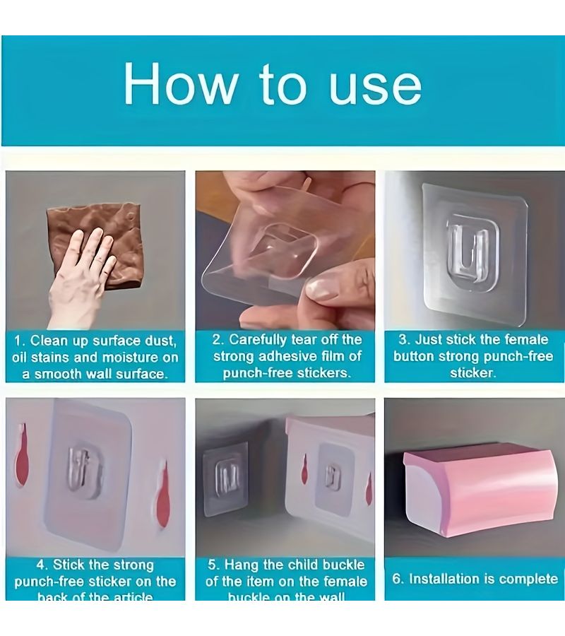 14 Pcs Adhesive Wall Hooks No Drill Easy Install for Kitchen Bathroom Office - Image 5