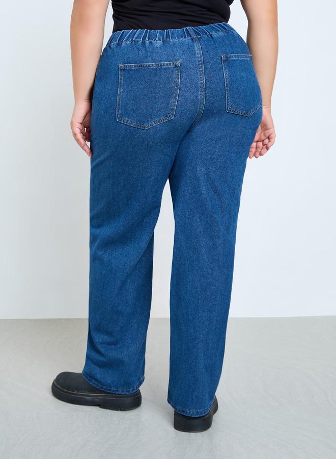 ستايلي بنطال جينز بقصة مريحة مقاس كبير - Image 4