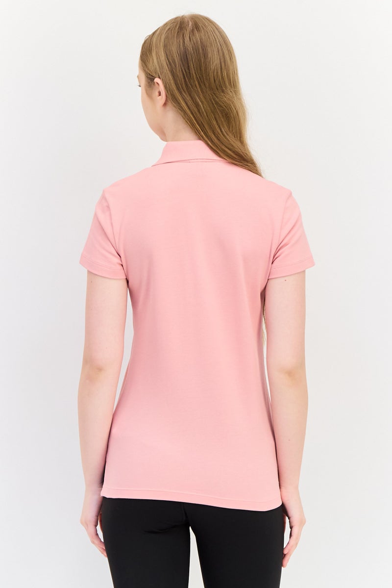 PUMA Women Sportswear Fit Embroidered Logo Outdoor Polo Shirt, Pink - Image 4