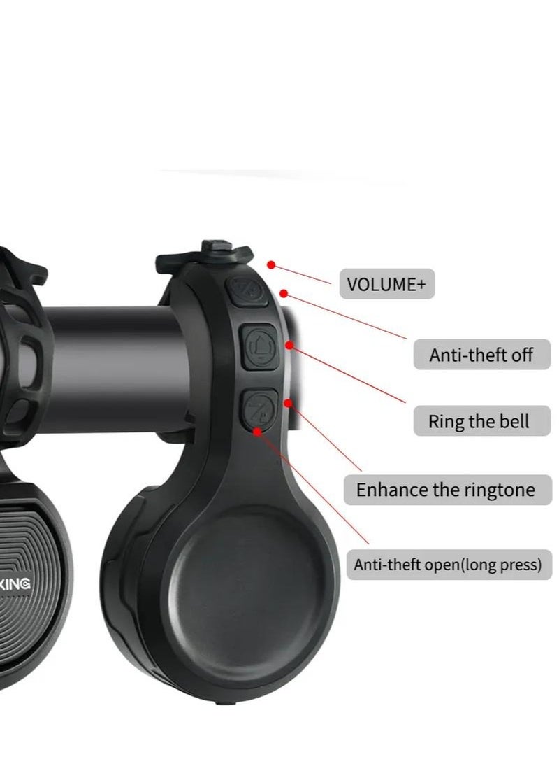 Y&D Super Electric Bike Horn, Adjustable 80-130dB Bicycle Bell, USB Rechargeable IPX6 Waterproof Easy Install Loud Alarm Ring for Mountain Road Scooters, Adults Kids Use - Image 3
