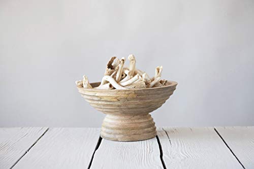 Creative Co-Op Boho Wood Pedestal Serving Bowl, Natural Finish - Image 2