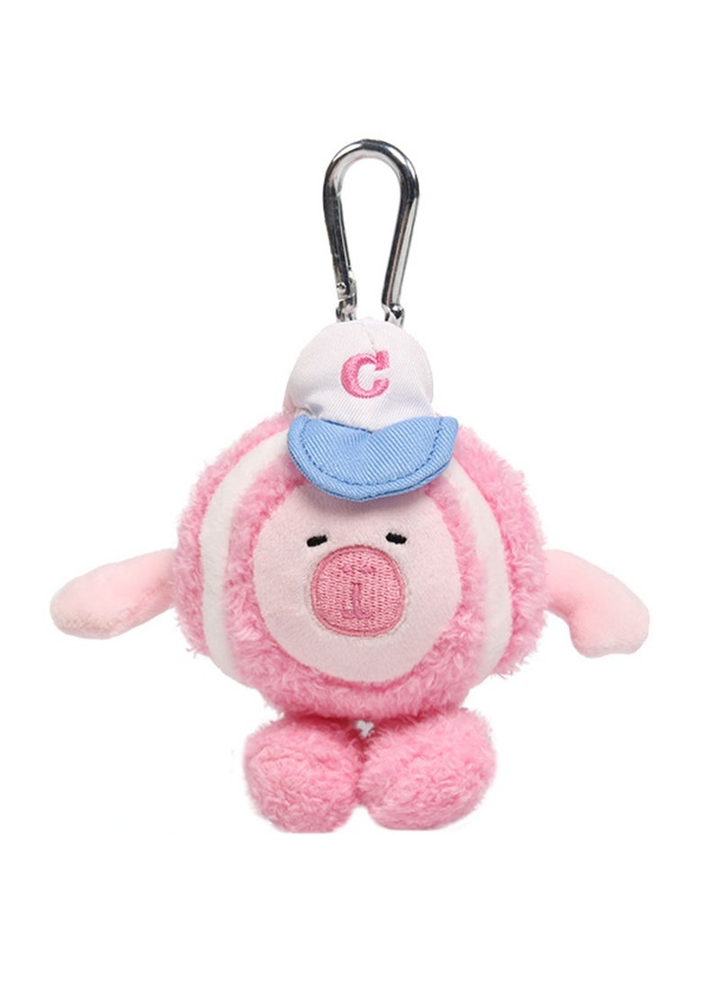 12cm Sports Pig Tennis Pendant Pink Keychain Plush Doll Backpack Accessories Bag Pendant Cartoon Bag Accessories Doll Gift  - Image 1