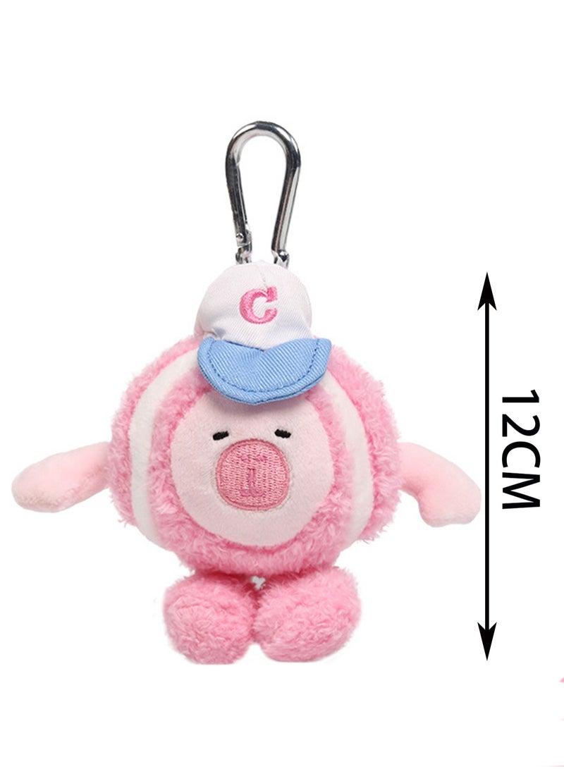 12cm Sports Pig Tennis Pendant Pink Keychain Plush Doll Backpack Accessories Bag Pendant Cartoon Bag Accessories Doll Gift  - Image 2