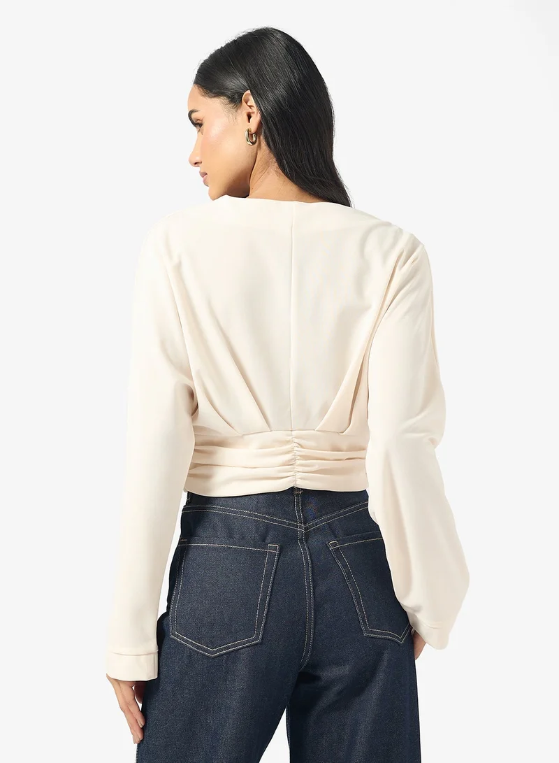 Ginger Ruched Button Up Waist Top