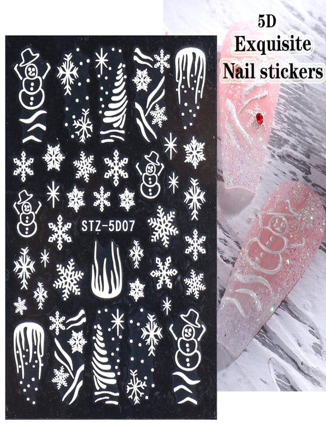 ZEYER Christmas Nail Art Sticker Decals 5D Hollow Exquisite Luxurious Christmas New Year Nail Art Supplies Design Winter Elk Nail Art Decoration Accessories DIY Acrylic Nail Art, 4 Sheet - Image 3
