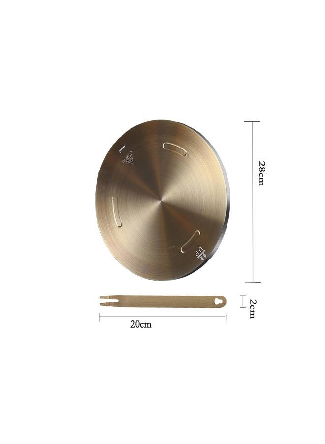 Grourarty 11Inch Heat Diffuser Plate, Stainless Steel Cooking Induction Adapter Simmer Plate For Electric Gas Glass Cooktop Hob Ring, Converter With Handle - Image 2
