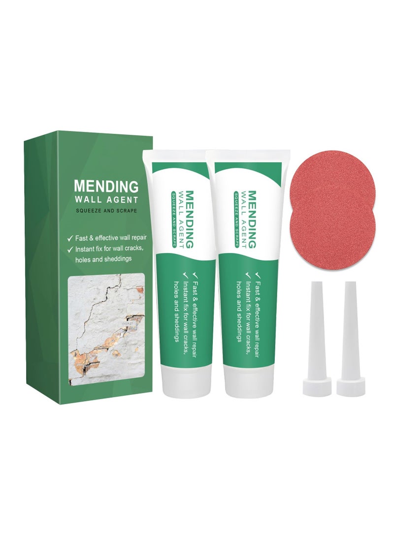 Excefore Drywall Repair Kit, Spackle Wall Repair Patch Kit with Scraper, Safe Wall Repairing Ointment, 2Pack Wall Mending Agent Large Hole Drywall Patch, for Wall Wood Plaster Surface, Easy to Fill - Image 1