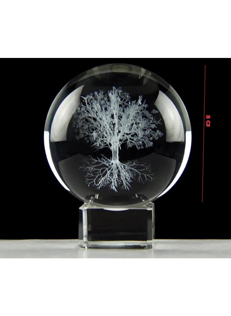 Hediye Sandalı Gift Boat Lucky Tree Design Wooden Base Lighted Glass Globe Large  - Image 3