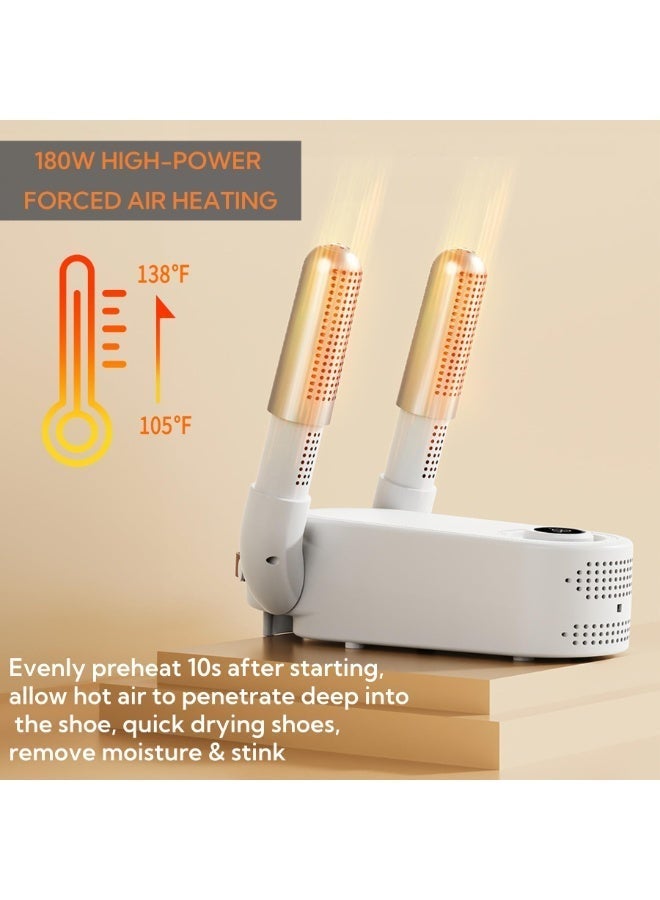 BABONA Shoe and Glove Dryer, 360° Heated Blower for Drying Wet Shoes, Smart Shoe Dryer with Four Timers, Suitable for Sneakers, Gloves, Boots, Ski Boots, Helmets, Foldable and Hangable Design - Image 3