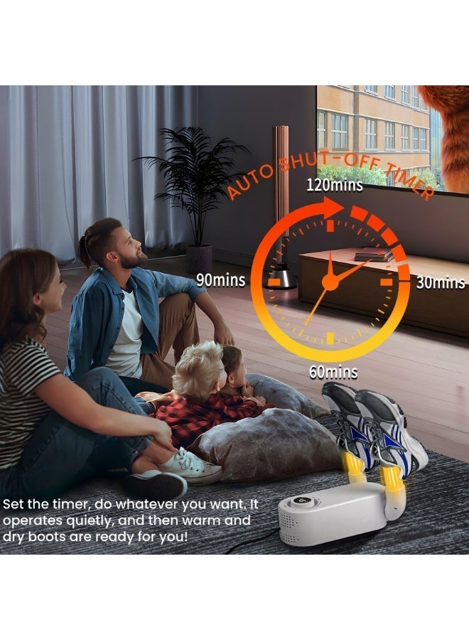 BABONA Shoe and Glove Dryer, 360° Heated Blower for Drying Wet Shoes, Smart Shoe Dryer with Four Timers, Suitable for Sneakers, Gloves, Boots, Ski Boots, Helmets, Foldable and Hangable Design - Image 2