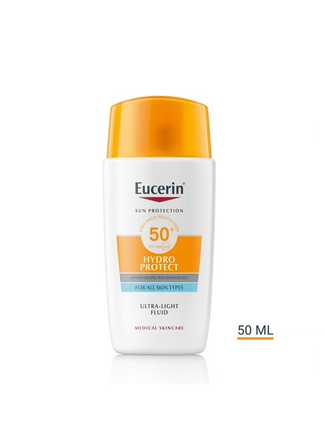 Eucerin Sun Hydro Protect Ultra-Light Fluid SPF50+ Sunscreen 50ml - Image 2