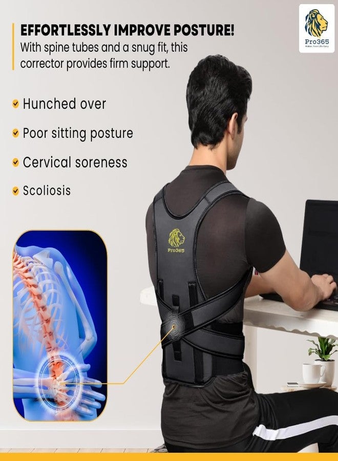 PRO365 Adjustable Posture Corrector Belt for Men & Women | Breathable Back & Shoulder Support Brace for Pain Relief and Spinal Alignment - Image 4