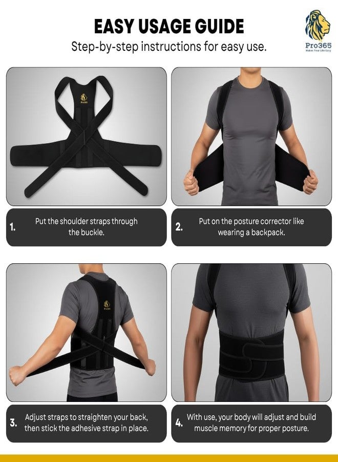PRO365 Adjustable Posture Corrector Belt for Men & Women | Breathable Back & Shoulder Support Brace for Pain Relief and Spinal Alignment - Image 5