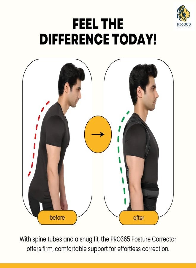 PRO365 Adjustable Posture Corrector Belt for Men & Women | Breathable Back & Shoulder Support Brace for Pain Relief and Spinal Alignment - Image 2