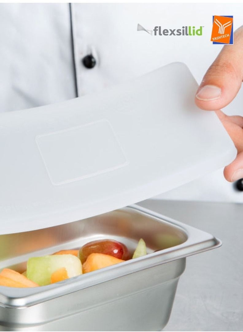 YASHTECH Flexsil Lid 1/9 Pan Size Reusable Silicone Lids to Keep Food Fresh 1 Piece  - Image 2
