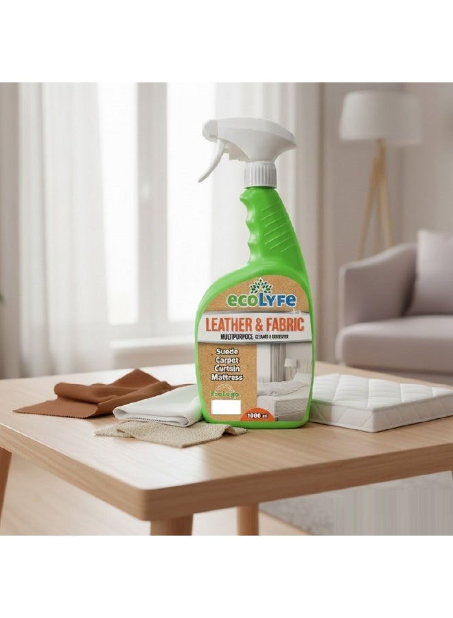 EcoLyfe Leather & Fabric Multipurpose Cleaner & Degreaser Sude Carpet Curtain Mattress Cleaner 1000 ML - Image 2