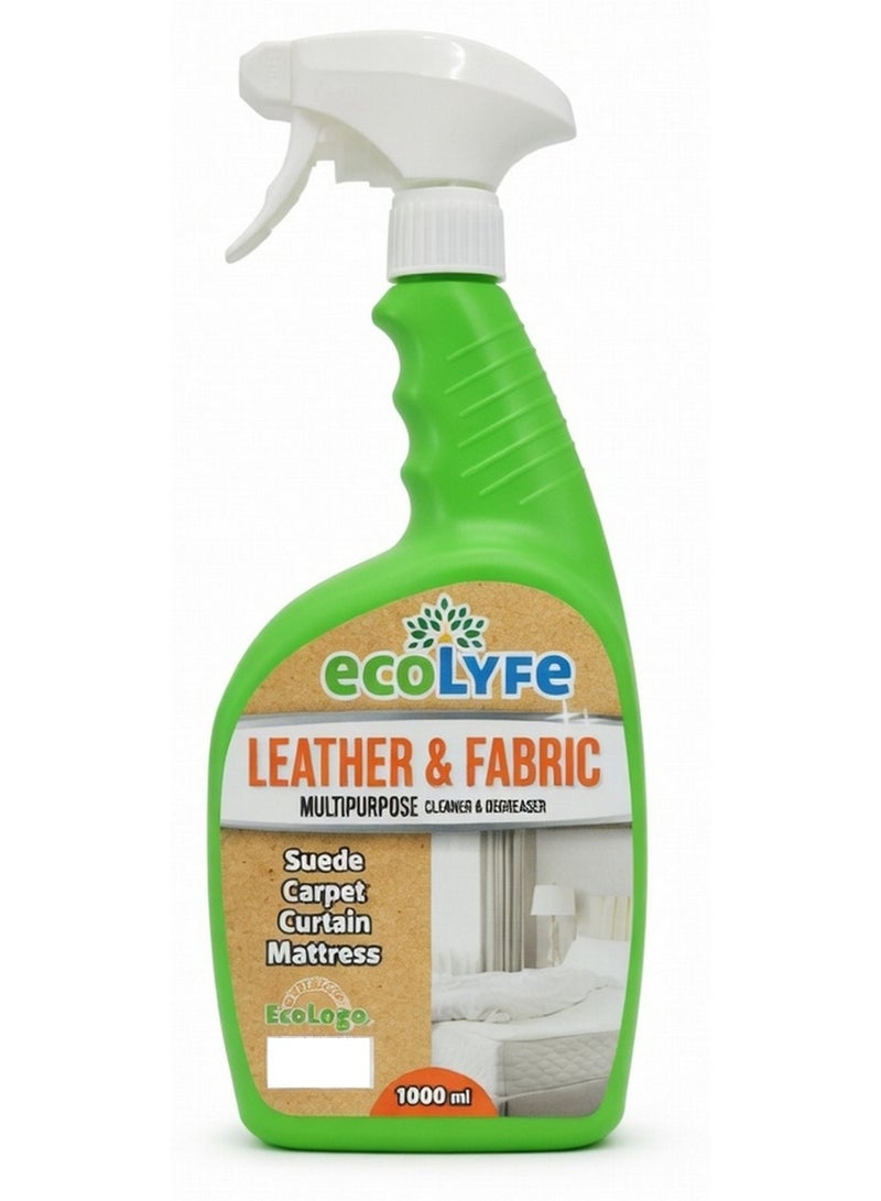 EcoLyfe Leather & Fabric Multipurpose Cleaner & Degreaser Sude Carpet Curtain Mattress Cleaner 1000 ML - Image 1