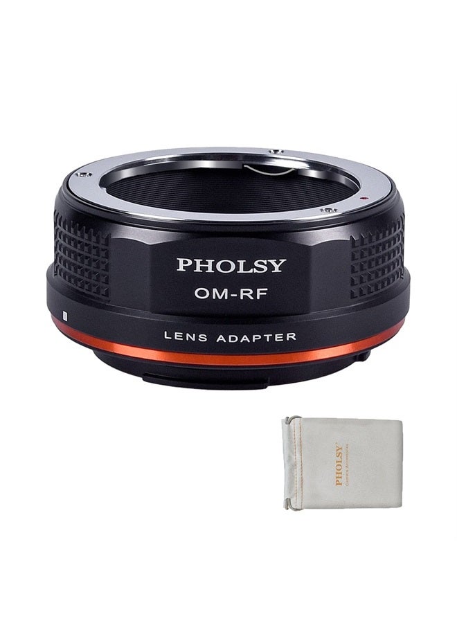 PHOLSY Lens Mount Adapter Compatible with Olympus Zuiko OM Lens to Canon EOS RF Mount Camera Body EOS R8, R50, R6 Mark II, R7, R10, R3, R5, EOS R5C, R6, EOS R, EOS RP - Image 1