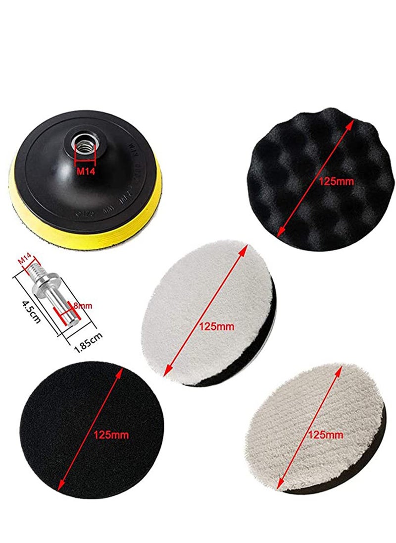 Polishing Pads, Polishing Sponge Pad Car Polishers Wool Buffers Polishing Pads, Professional Car Polishers Set Kit with M14 Drill Adapter-125mm 5inch - pzsku/Z3C2C6DCE6C72BC727BD6Z/45/_/1698654920/367ebaed-33b2-404b-9c3b-b2edb5514650