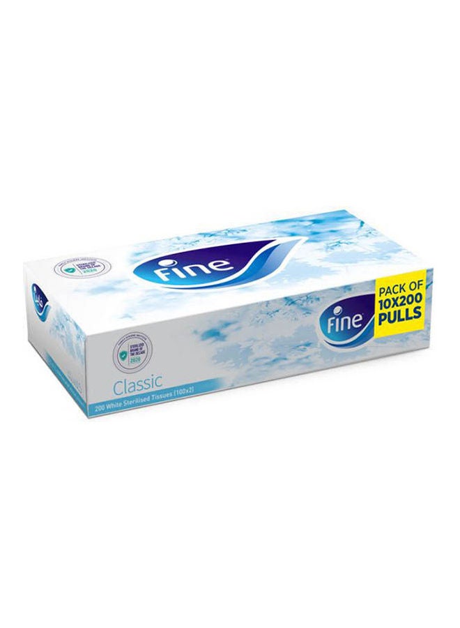 Fine Facial Tissues Box - 200 Count White - Image 1