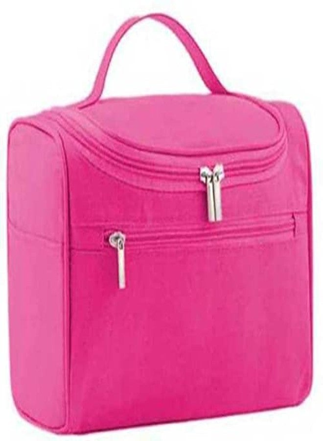 Ality Multifunctional Extra Large Cosmetic Bag with Hook for Travel, Makeup Organiser, Cosmetic Pouch, Household Grooming Kit, Makeup Bag for Women | Pink Color - Image 1
