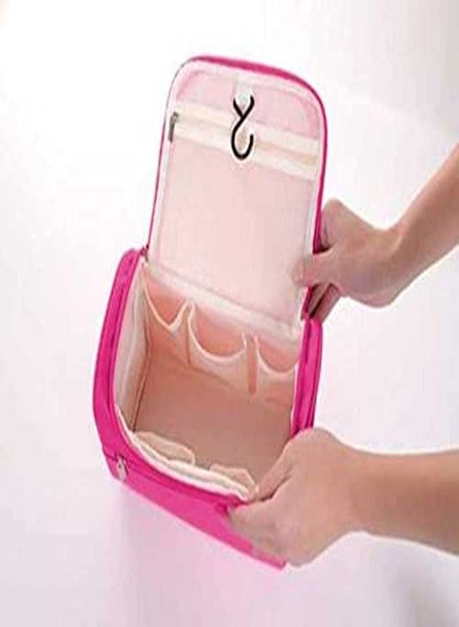 Ality Multifunctional Extra Large Cosmetic Bag with Hook for Travel, Makeup Organiser, Cosmetic Pouch, Household Grooming Kit, Makeup Bag for Women | Pink Color - Image 4