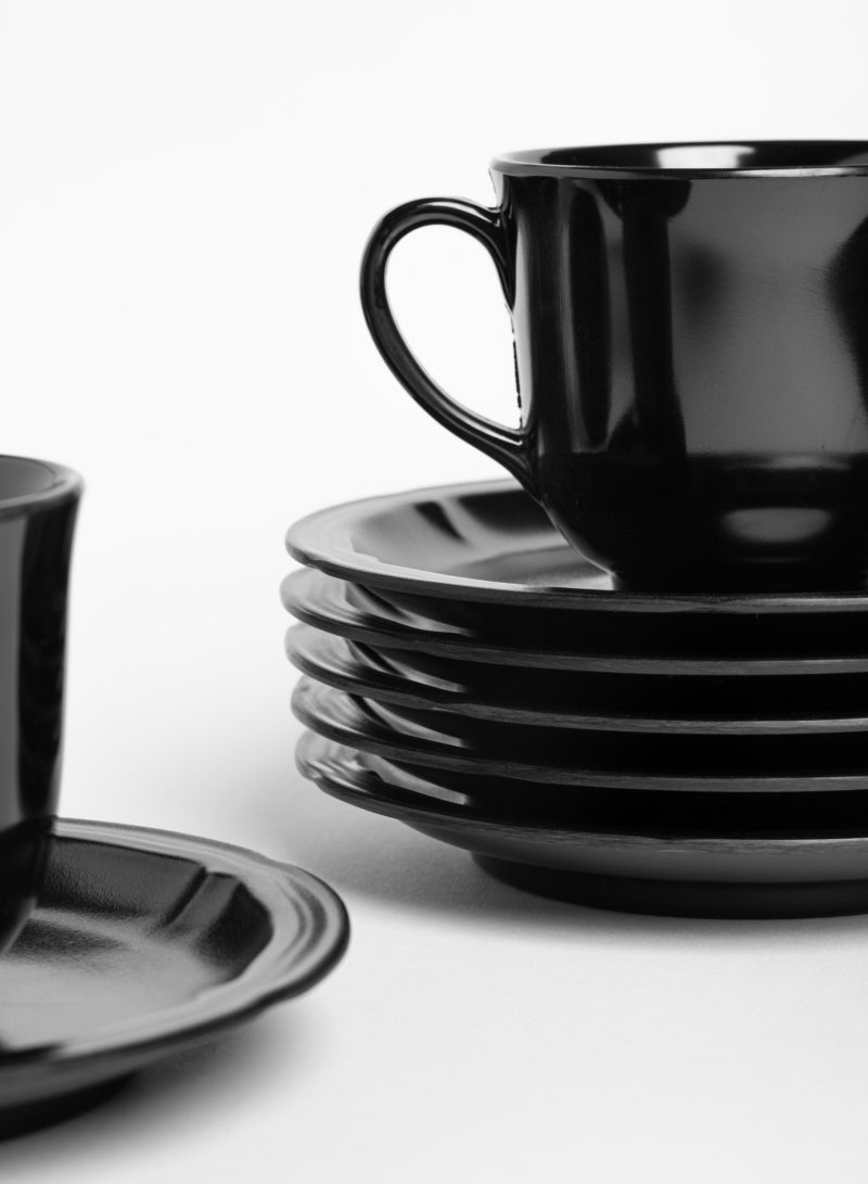 Tea Cup and Saucer Set of 6 160ml Healthy Melamine Unbreakable Dishwasher Safe | Elegant Tea Cup Set with Modern Design Suitable for All Occasions  - Image 2
