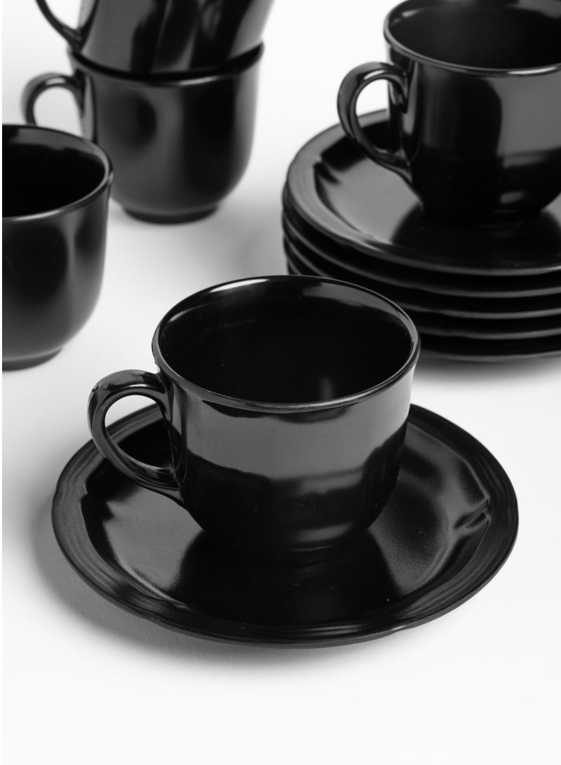 Tea Cup and Saucer Set of 6 160ml Healthy Melamine Unbreakable Dishwasher Safe | Elegant Tea Cup Set with Modern Design Suitable for All Occasions  - Image 4